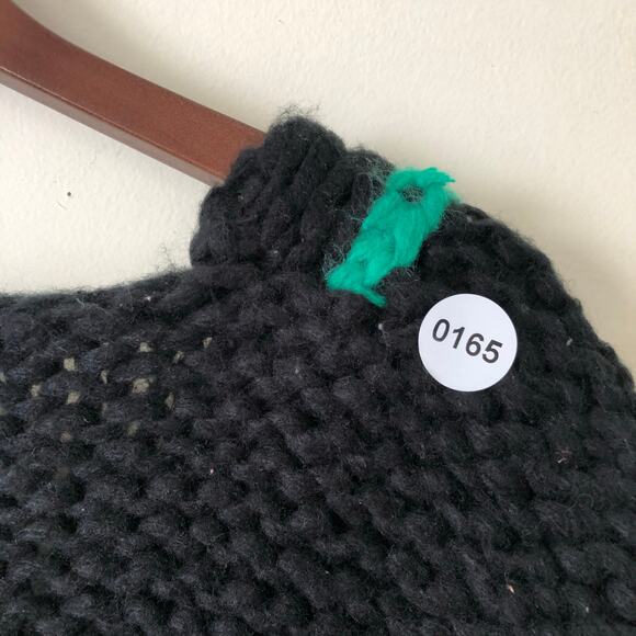 Anthropologie Maeve Bauble Sweater Vest Chunky Knit Black One Size - Picture 8 of 8